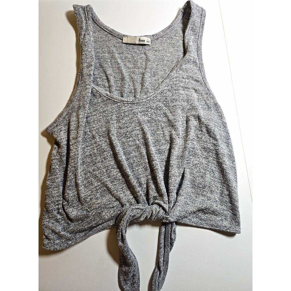 Aritzia Wilfred Women’s Solid Knit Scoop Neck Tie Front Cropped Tank Top Size S